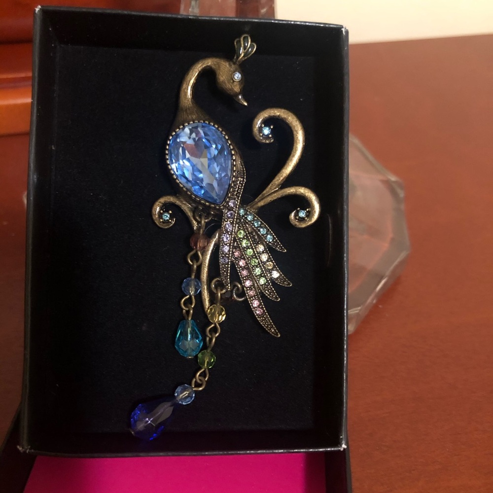 Vintage peacock brooche